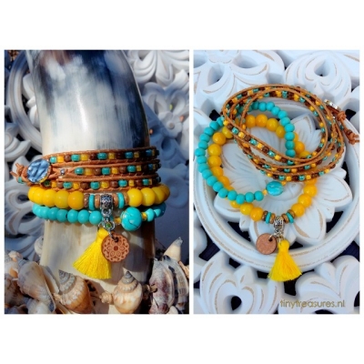 turquoise met geel en bruine turquoise met geel en bruine
